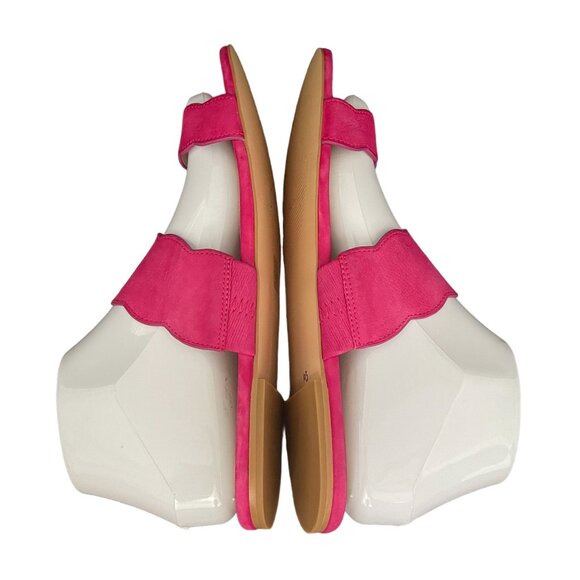 Stuart Weitzman Santorini H. Pink Suede Scalloped Strap Sandal, Size 7 WORN ONCE - Picture 6 of 10